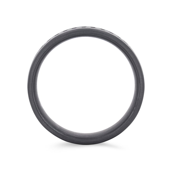 Black Diamond 7.5mm Wedding Band In Tantalum