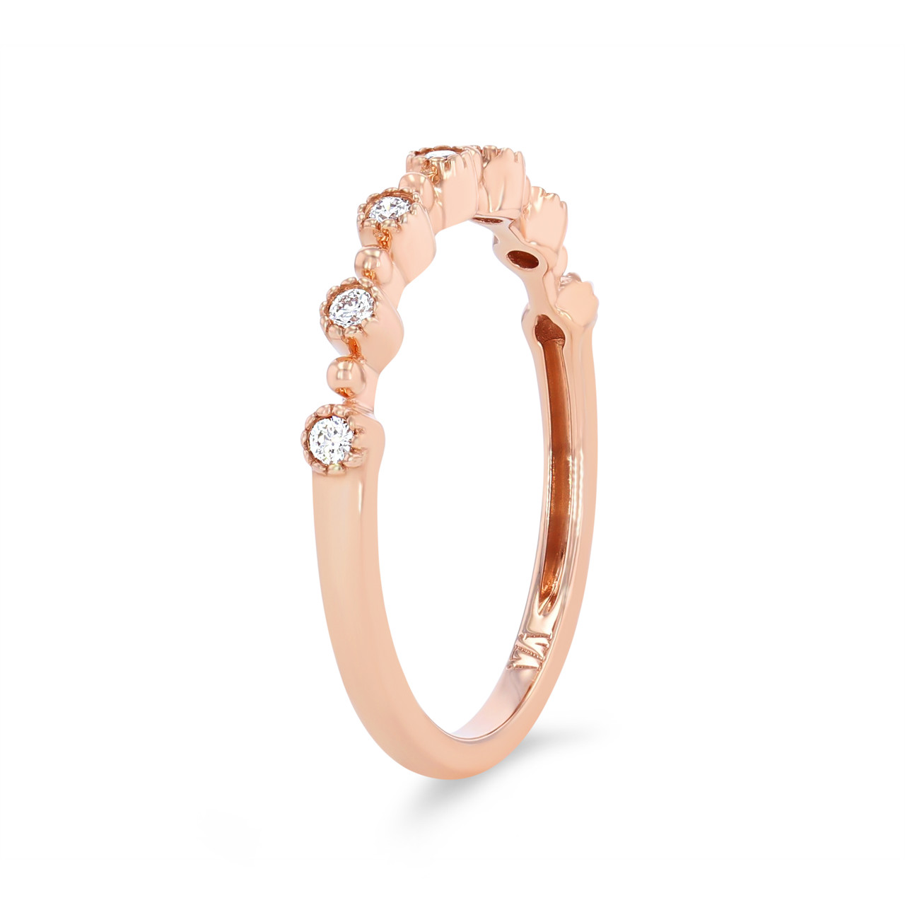 Milgrain Bezel Diamond Wedding Band