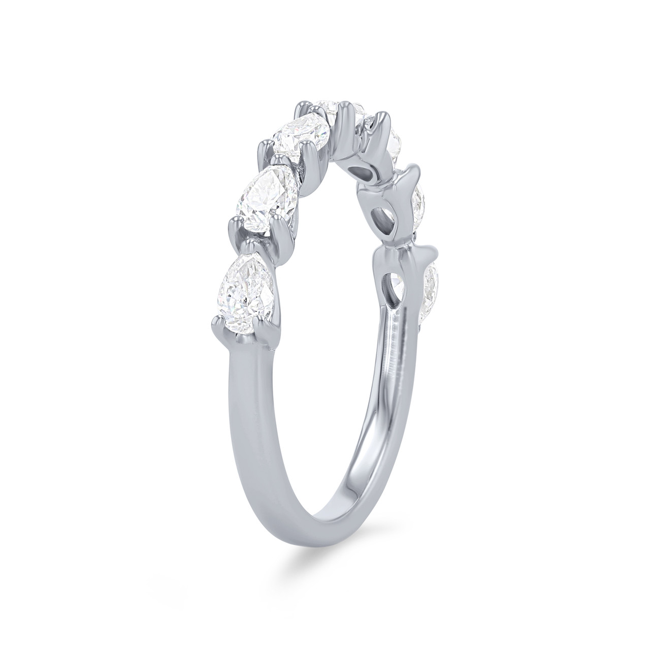 Horizontal Pear Diamond Wedding Band 1
