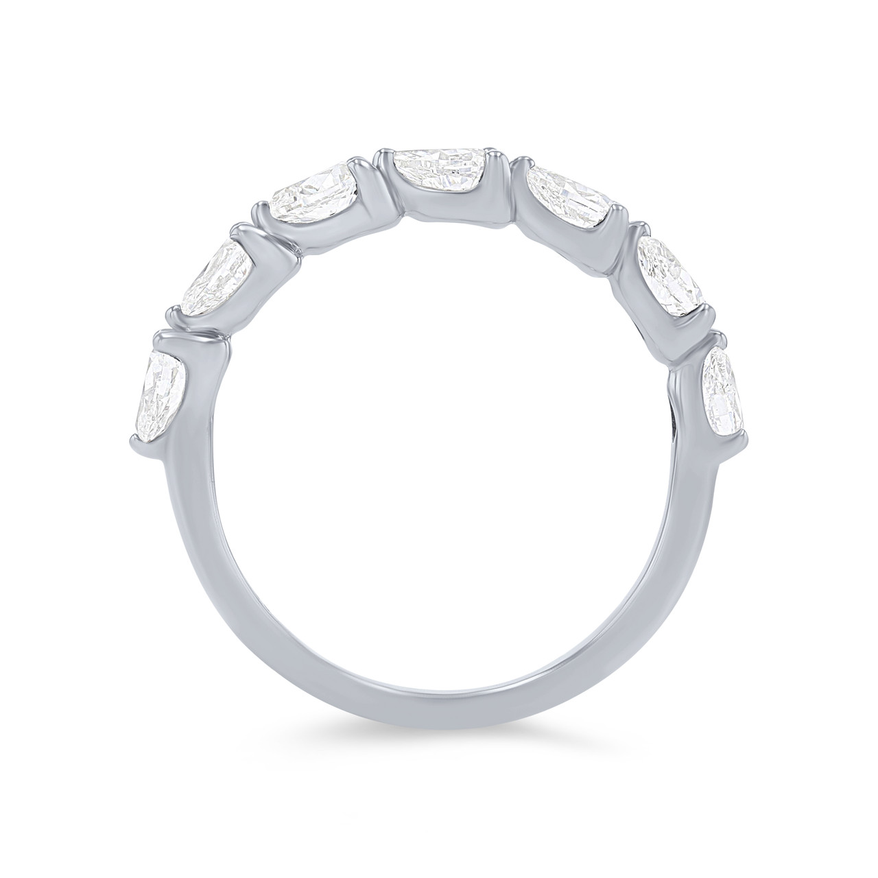 Horizontal Pear Diamond Wedding Band 2
