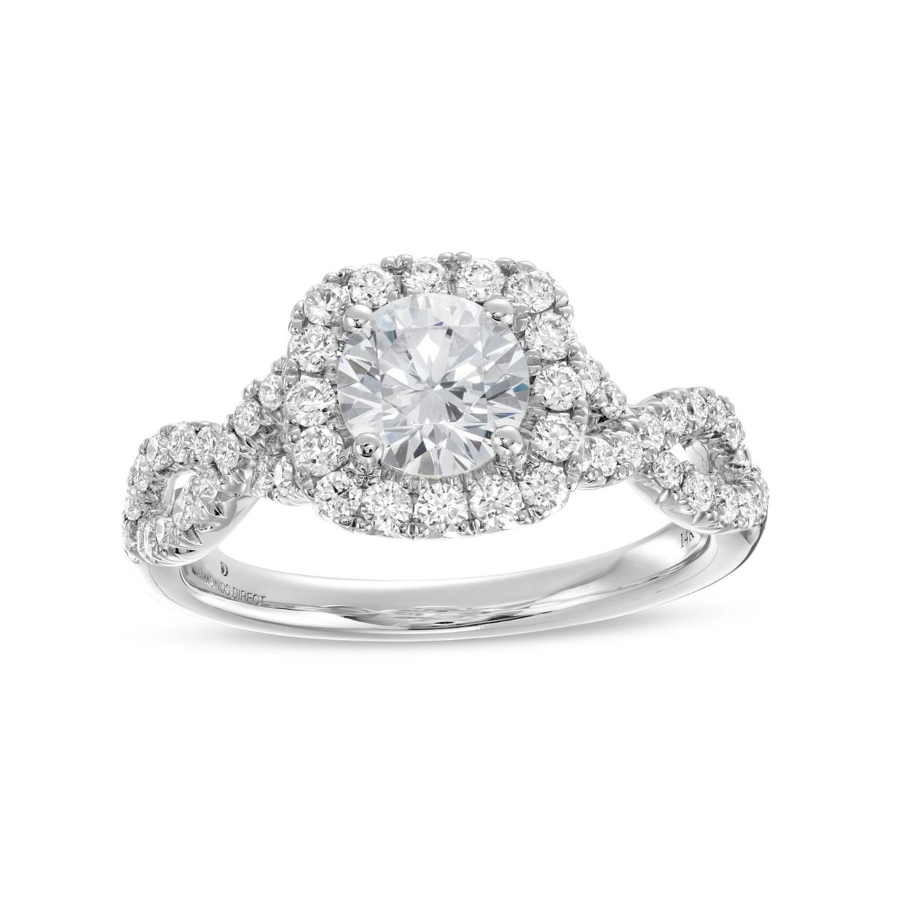 Cushion Halo Twist Engagement Setting by Adorette