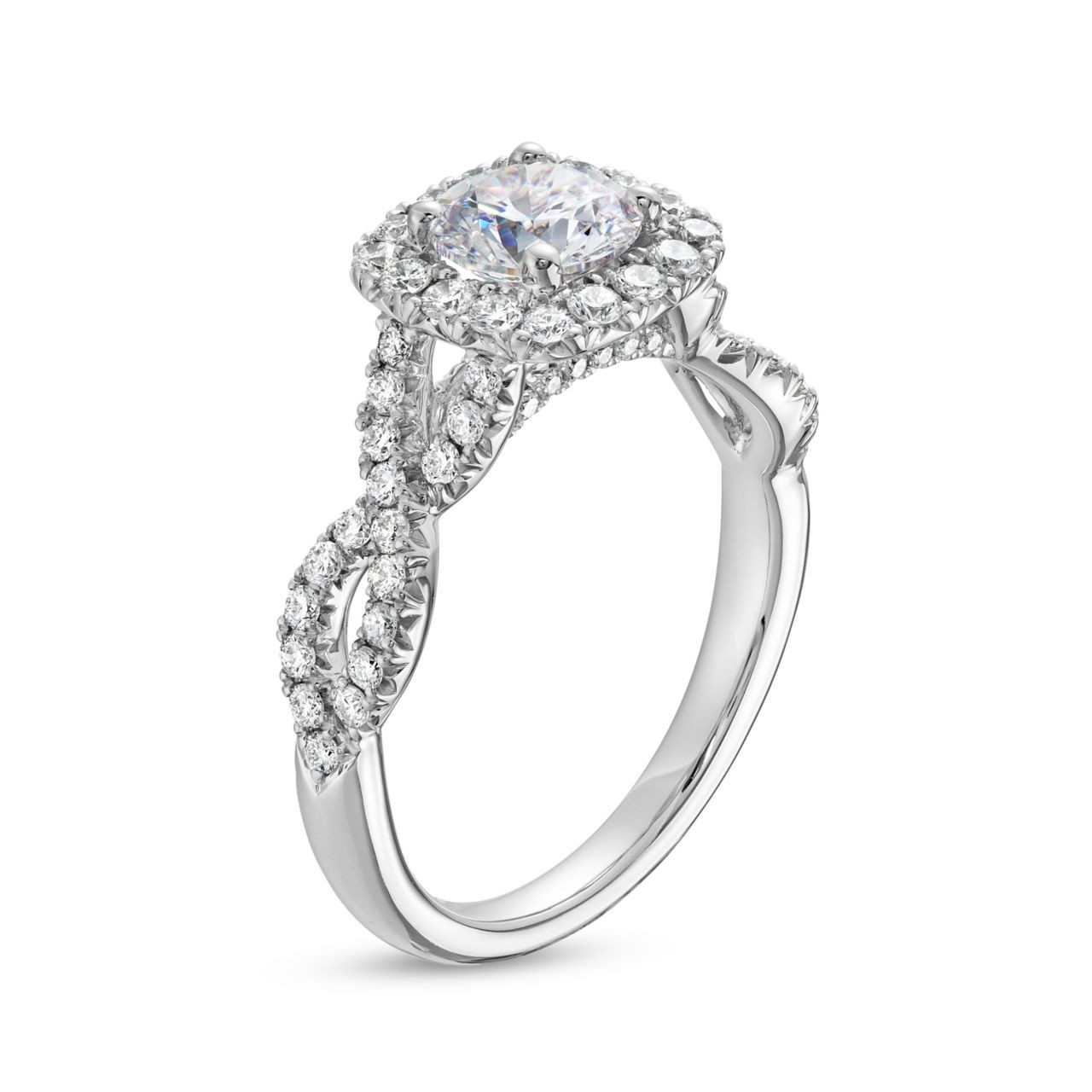 Cushion Halo Twist Engagement Setting by Adorette