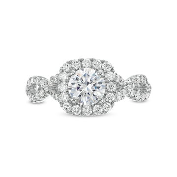 Cushion Halo Twist Engagement Setting by Adorette In White Gold 14K