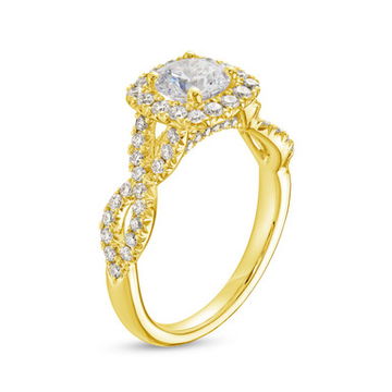 Cushion Halo Twist Engagement Setting by Diamonds Direct Designs 10