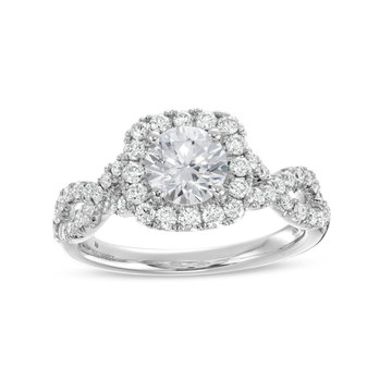Cushion Halo Twist Engagement Setting by Adorette In White Gold 14K