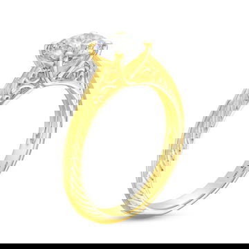 Engraved Solitaire Milgrain Engagement Setting by Diamonds Direct Designs