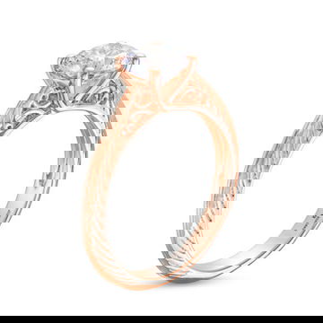 Engraved Solitaire Milgrain Engagement Setting by Diamonds Direct Designs