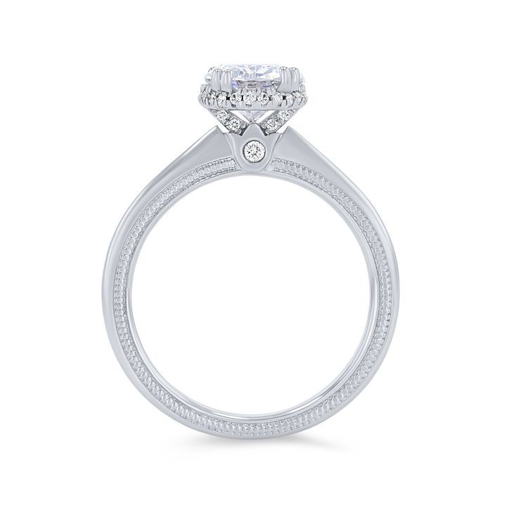 Verragio Tradition Hidden Halo Solitaire Engagement Setting In White Gold 14K
