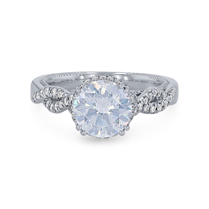 White Gold 18K Verragio Insignia Hidden Halo Twist Engagement Setting
