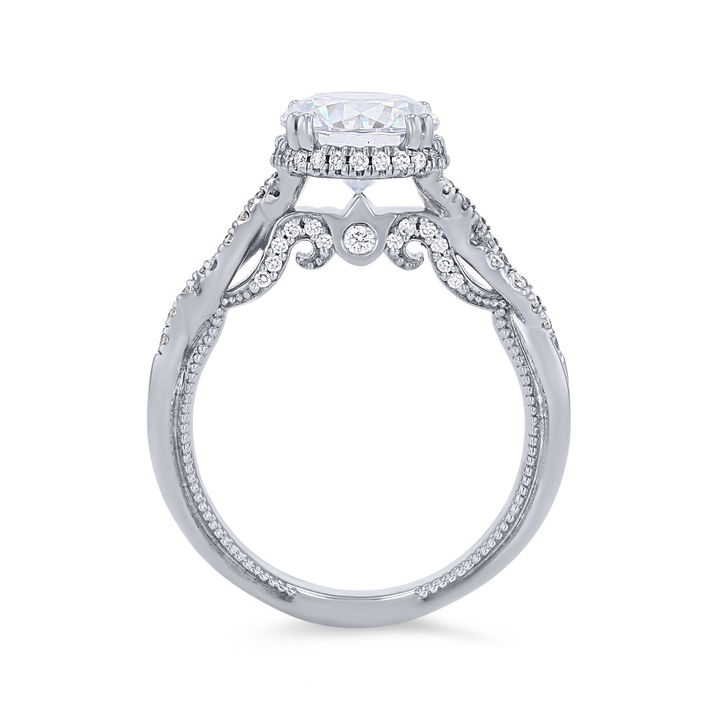 White Gold 18K Verragio Insignia Hidden Halo Twist Engagement Setting