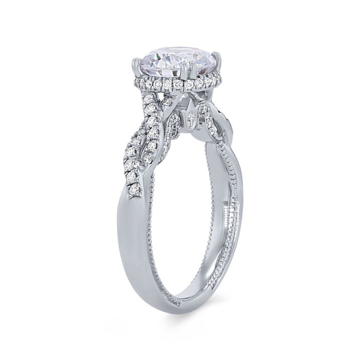 White Gold 18K Verragio Insignia Hidden Halo Twist Engagement Setting