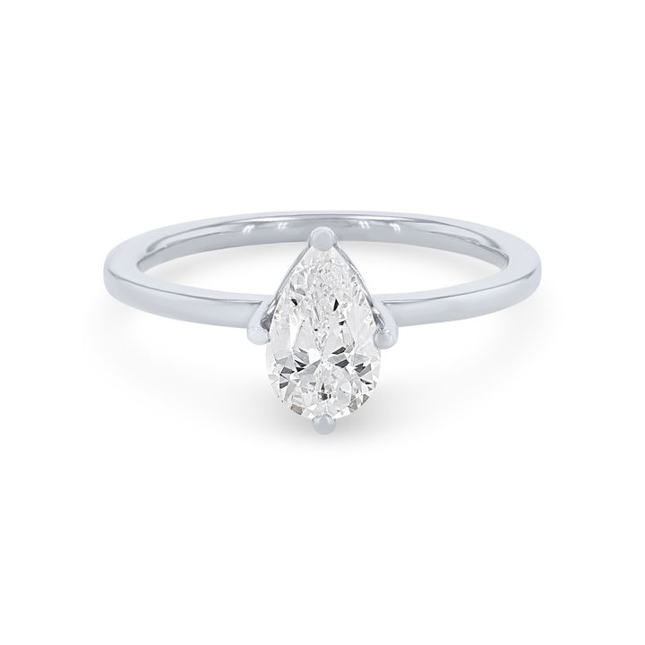 White Gold 14K Solitaire Kite Prong Engagement Setting