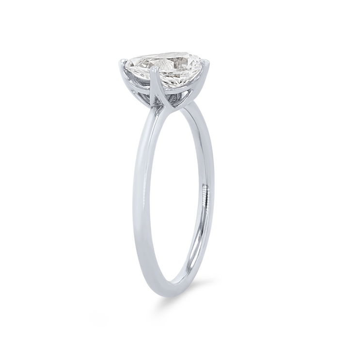 White Gold 14K Solitaire Kite Prong Engagement Setting
