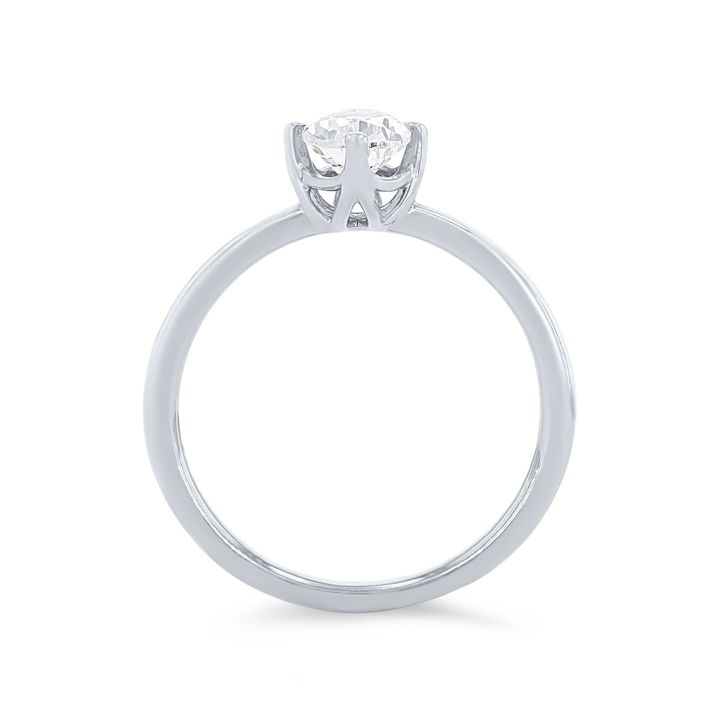 White Gold 14K Solitaire Kite Prong Engagement Setting