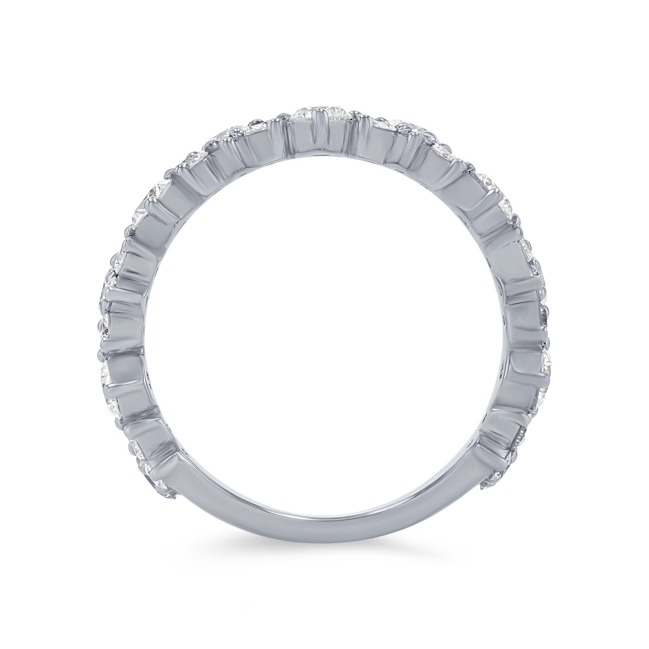 Two Row Mirrored Alternating Wedding Band