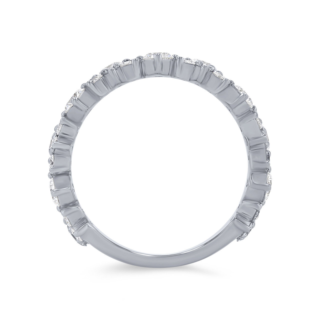 Two Row Mirrored Alternating Wedding Band