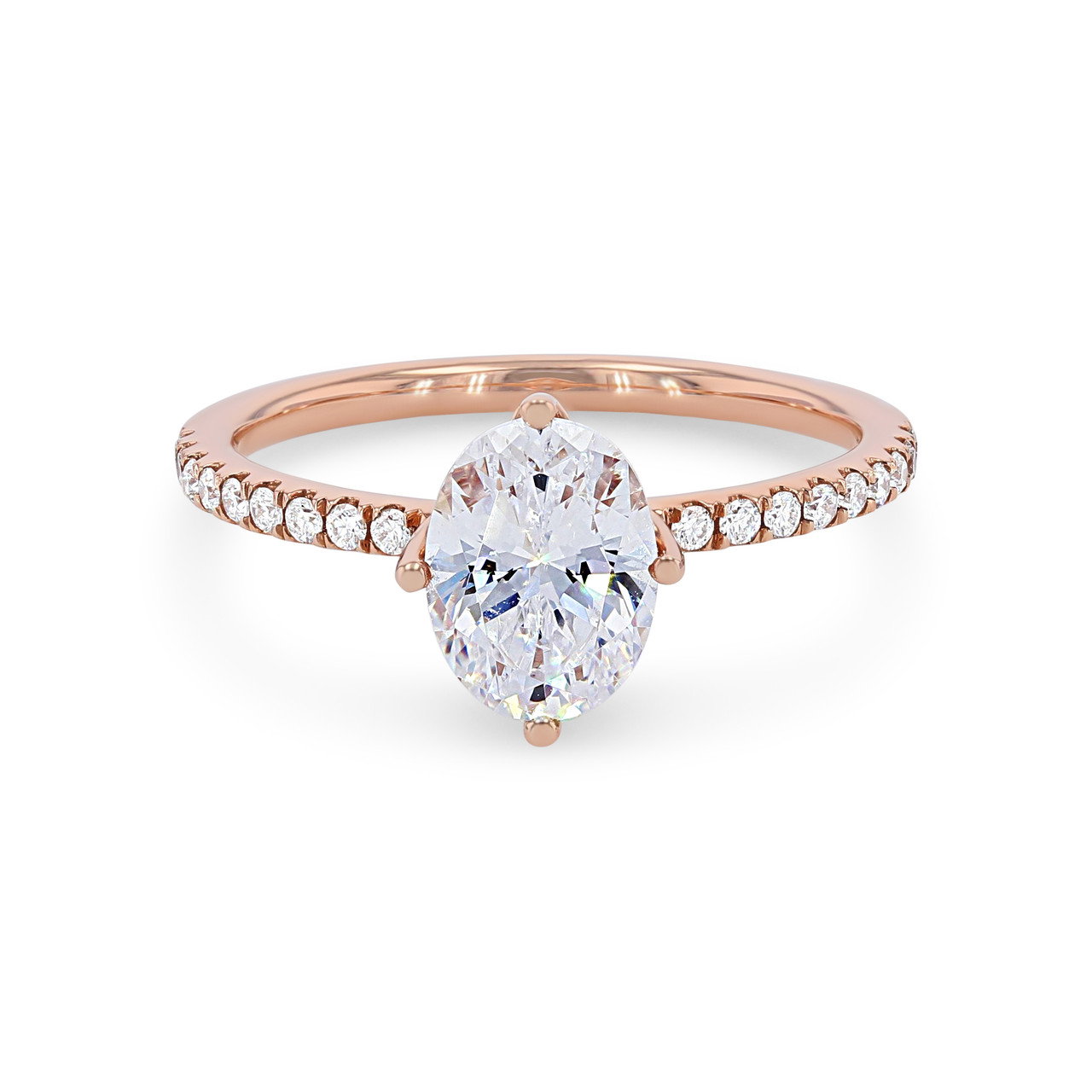 Kite Prong Diamond Pave Engagement Setting 0