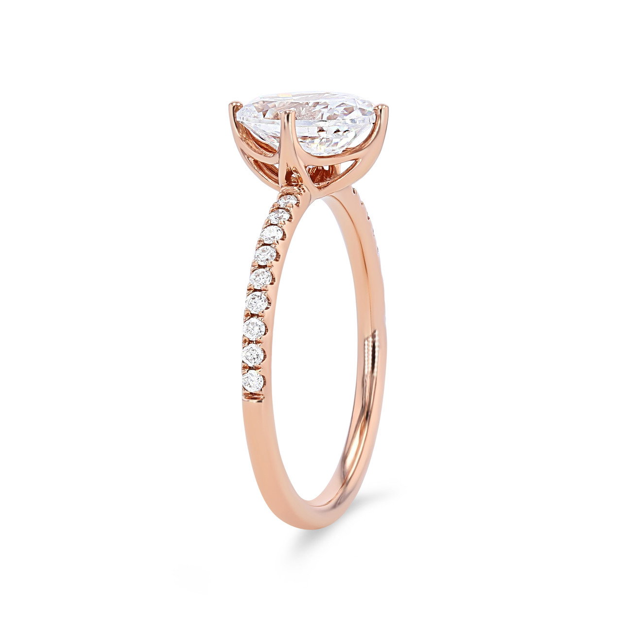 Kite Prong Diamond Pave Engagement Setting 1
