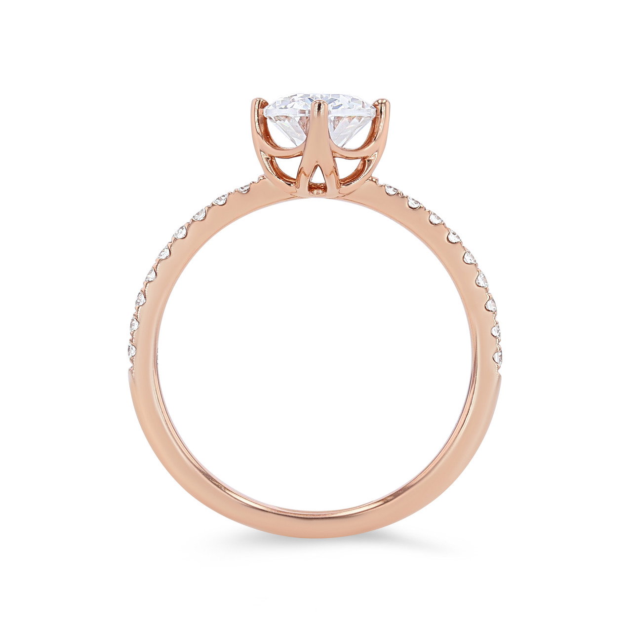 Kite Prong Diamond Pave Engagement Setting 2
