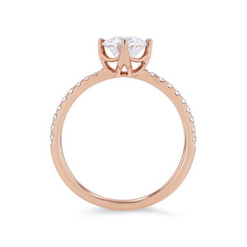 Kite Prong Diamond Pave Engagement Setting