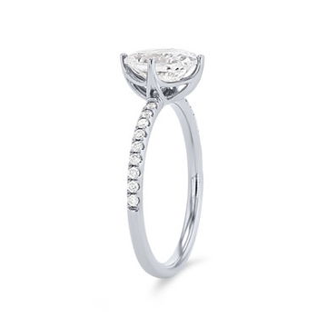 Kite Prong Diamond Pave Engagement Setting