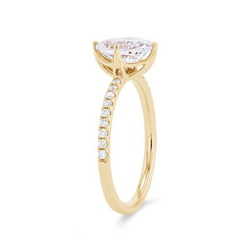 Kite Prong Diamond Pave Engagement Setting