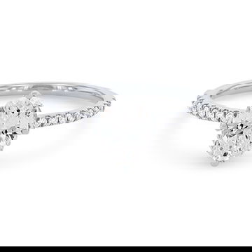 Kite Prong Diamond Pave Engagement Setting