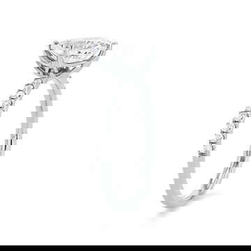 Kite Prong Diamond Pave Engagement Setting