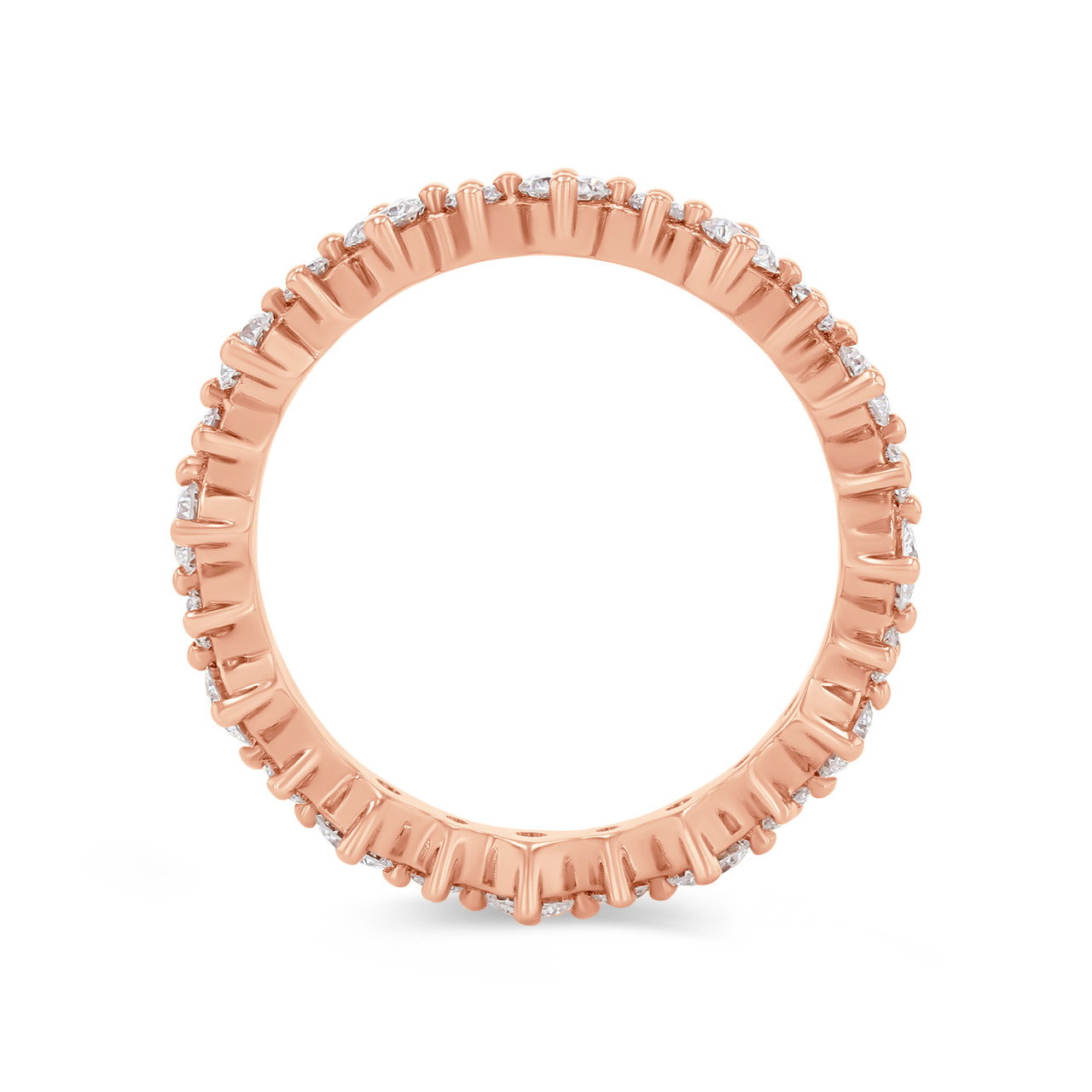 Alternating Diamond Kite Prong Eternity Wedding Band 2