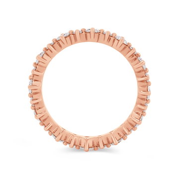 Alternating Diamond Kite Prong Eternity Wedding Band In White Gold 14K