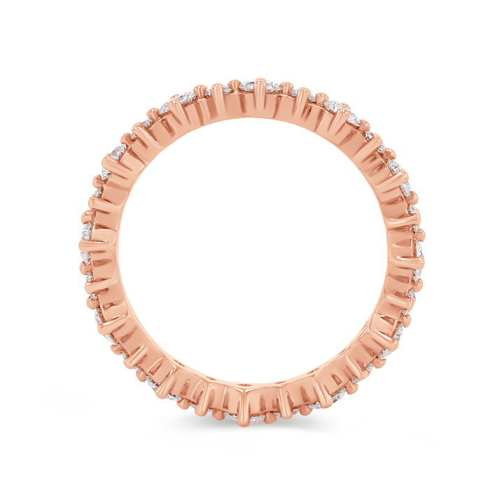 Alternating Diamond Kite Prong Eternity Wedding Band In White Gold 14K