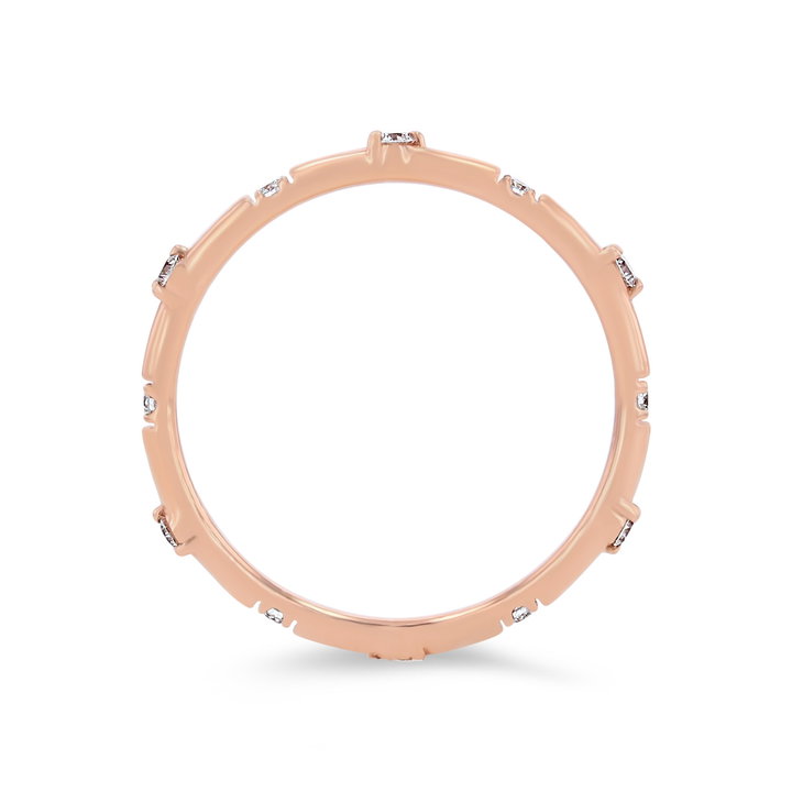 Scatter Diamond Eternity Wedding Band In White Gold 14K