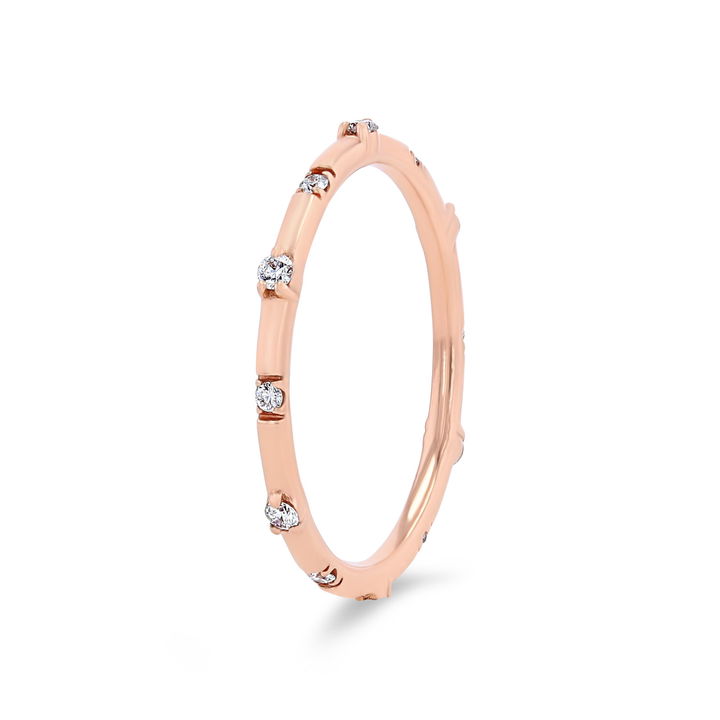 White Gold 14K Scatter Diamond Eternity Band