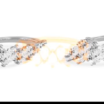 Two Row Pear Diamond Wedding Band