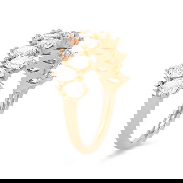 Two Row Pear Diamond Wedding Band