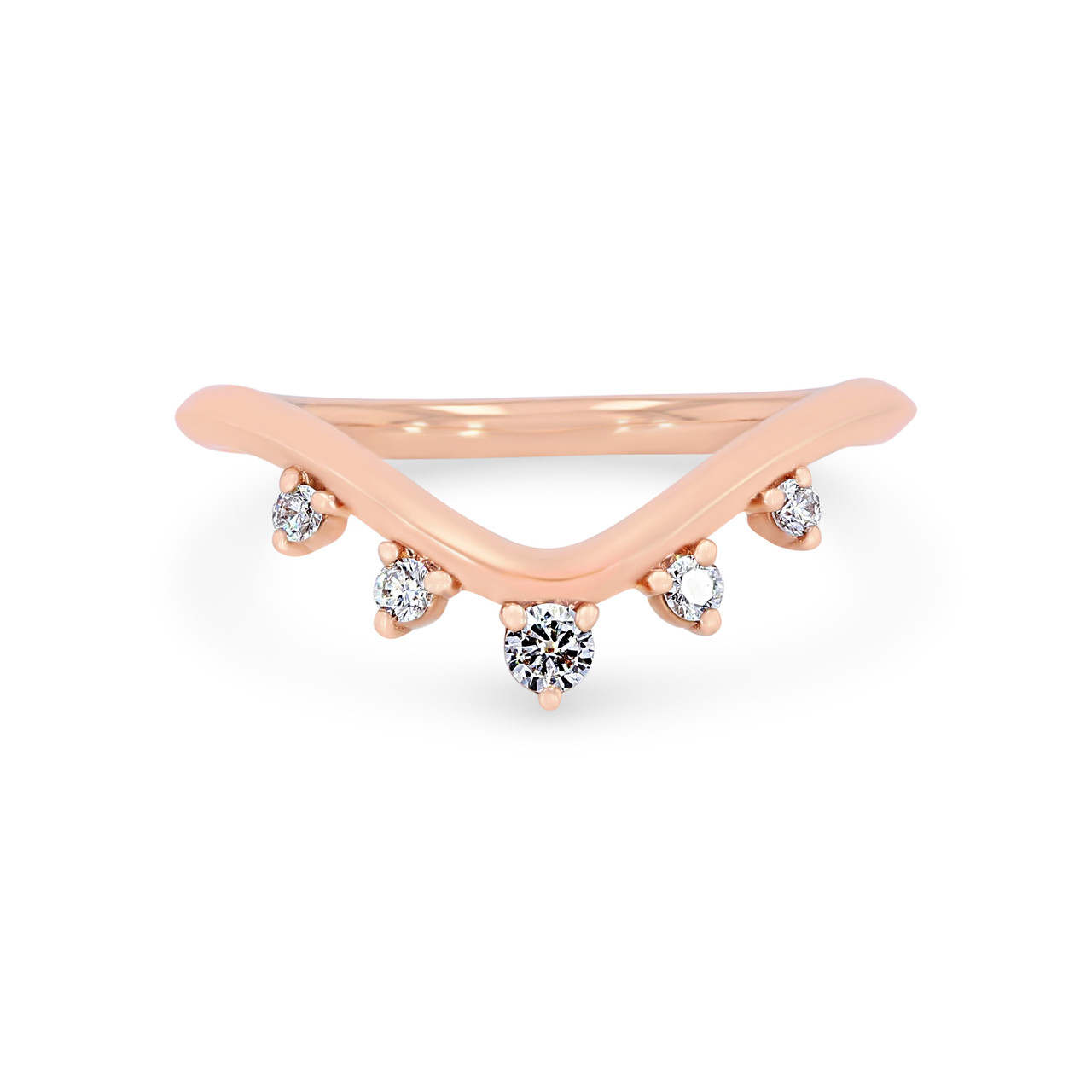 Contour Scatter Graduated Diamond Wedding Band