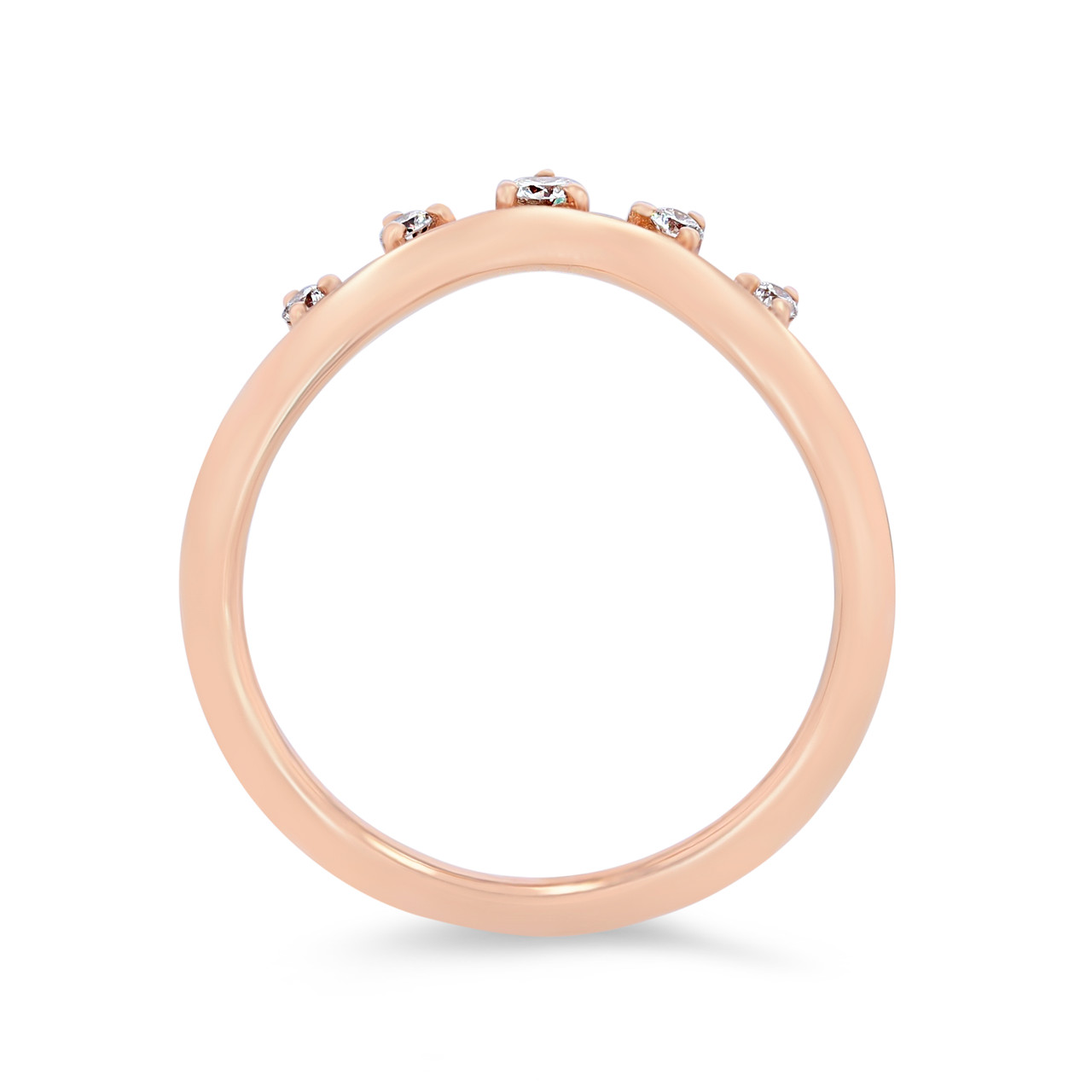 Contour Scatter Graduated Diamond Wedding Band