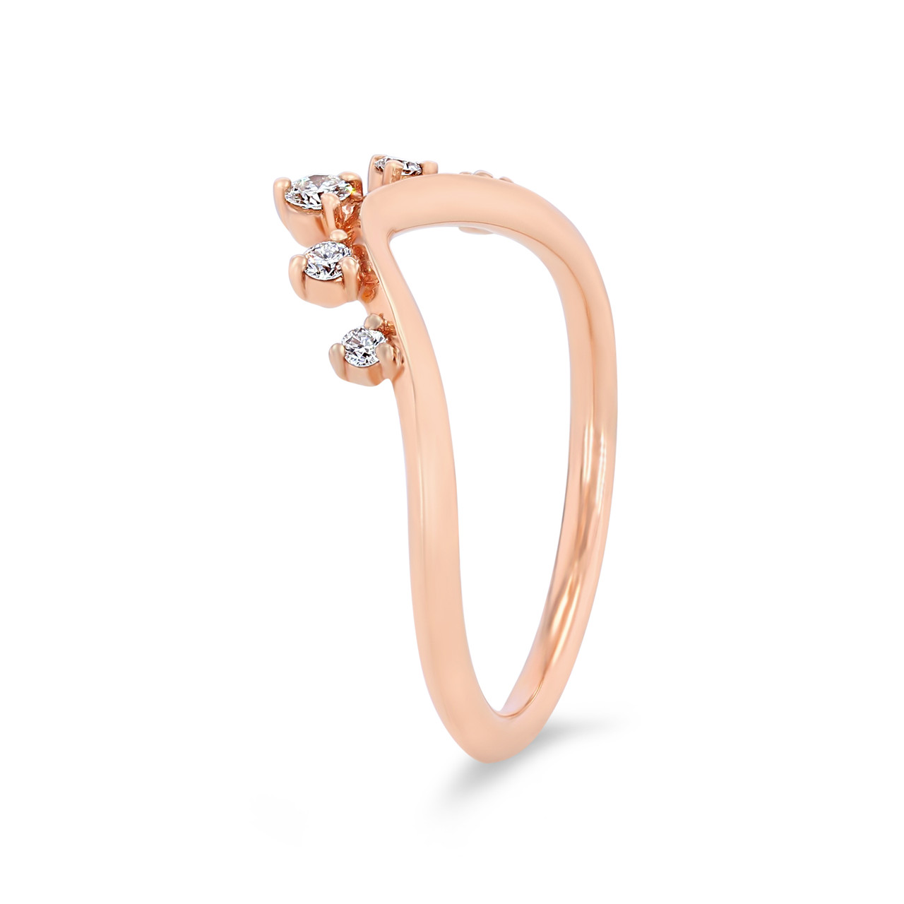 Contour Scatter Graduated Diamond Wedding Band