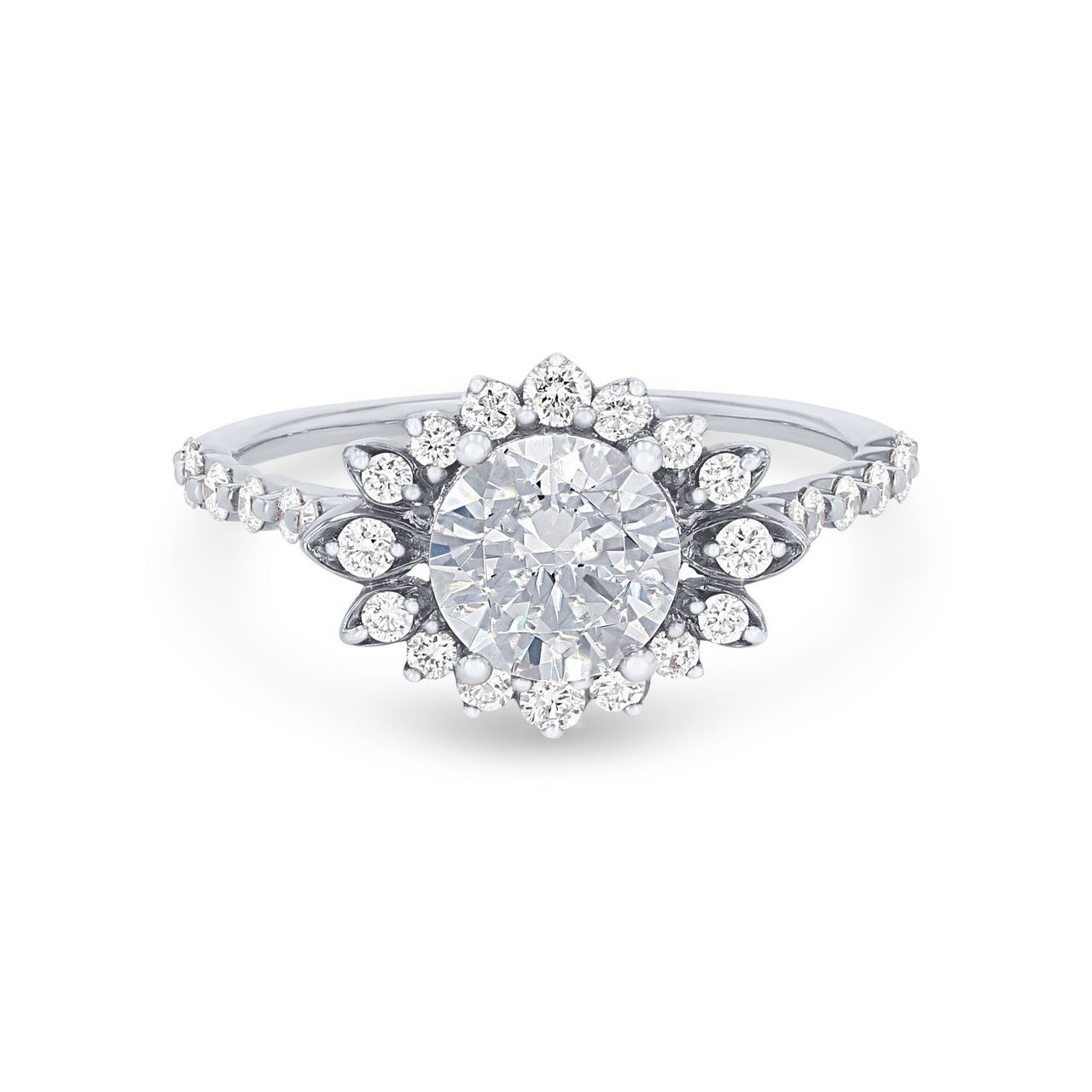 Floral Halo Engagement Setting