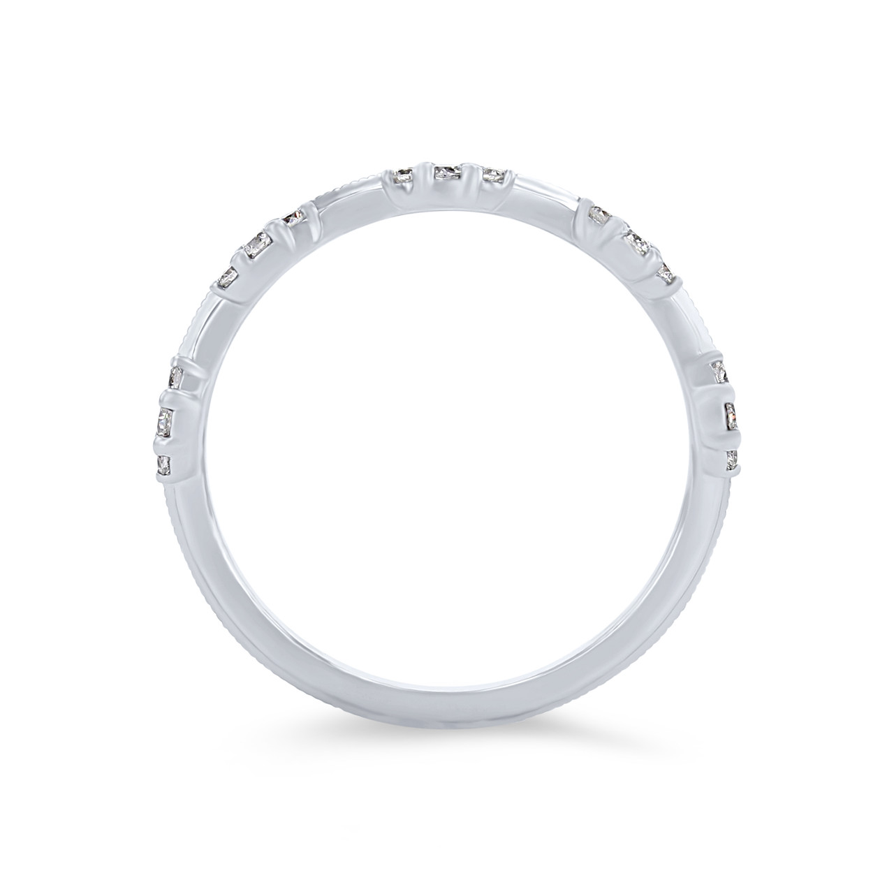 Diamond Tiara Milgrain Wedding Band