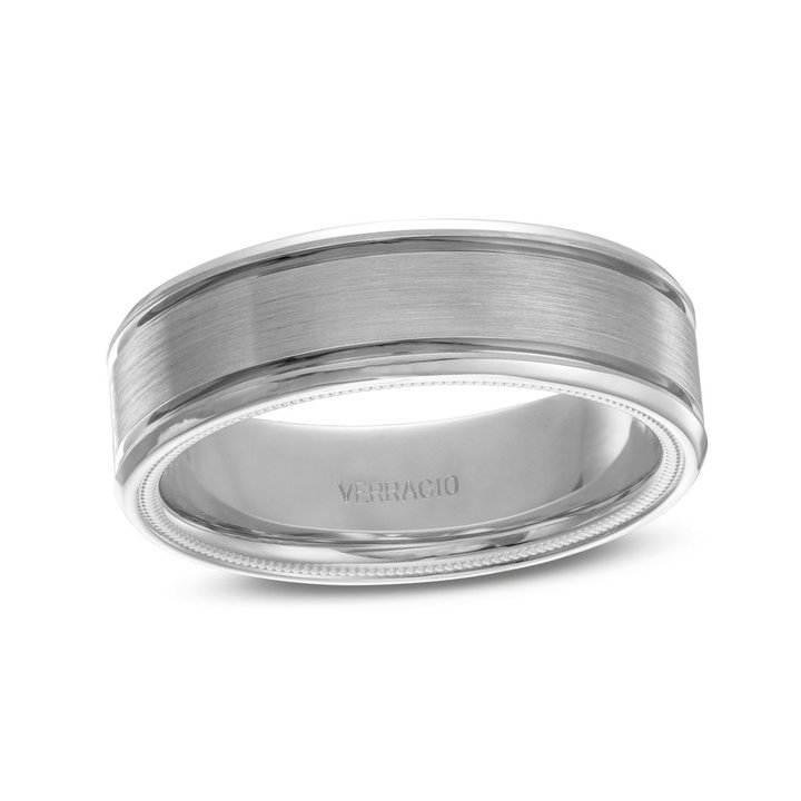 Verragio Matte Groove 7mm Wedding Band In White Gold 14K