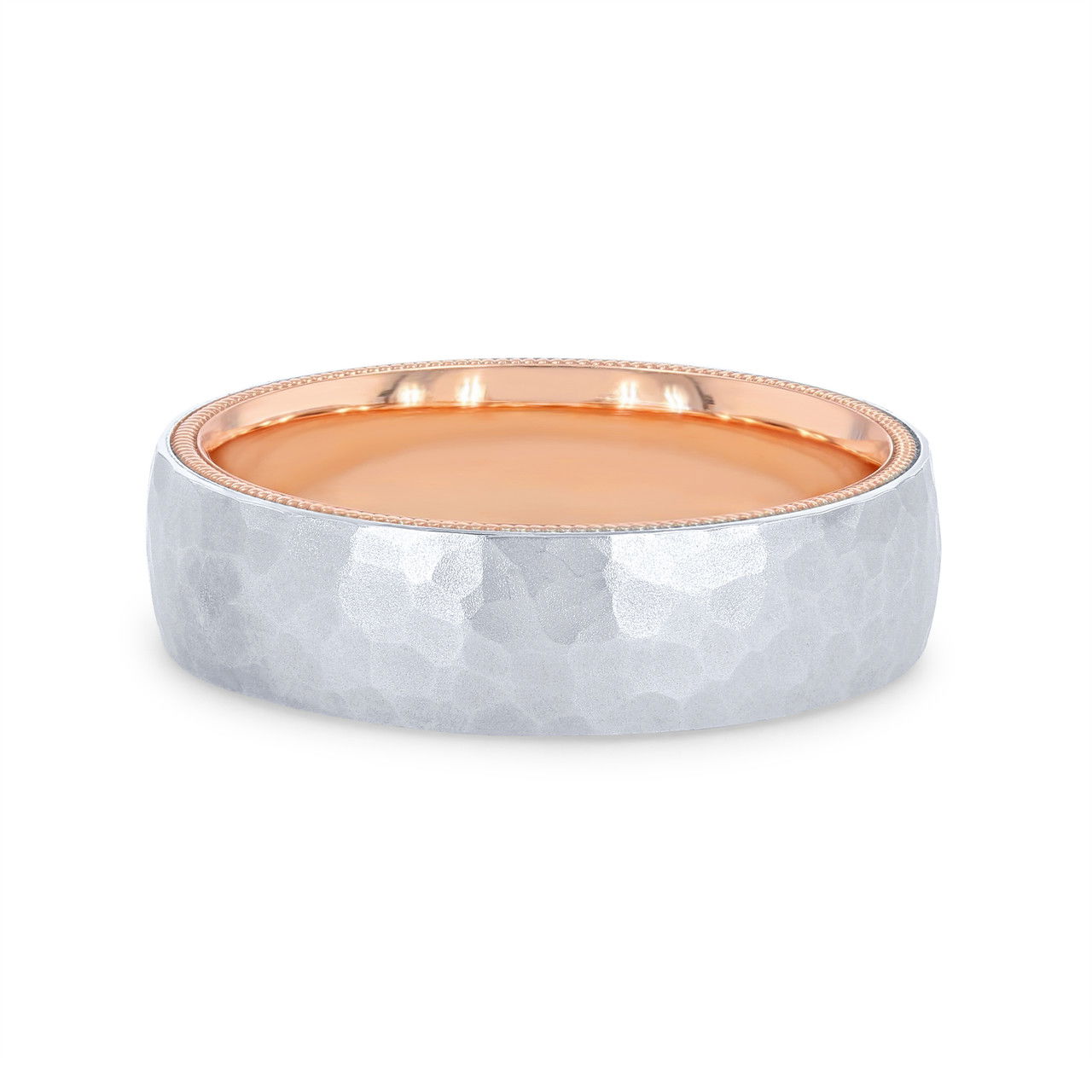 Verragio Two Tone Hammer Wedding Band 0