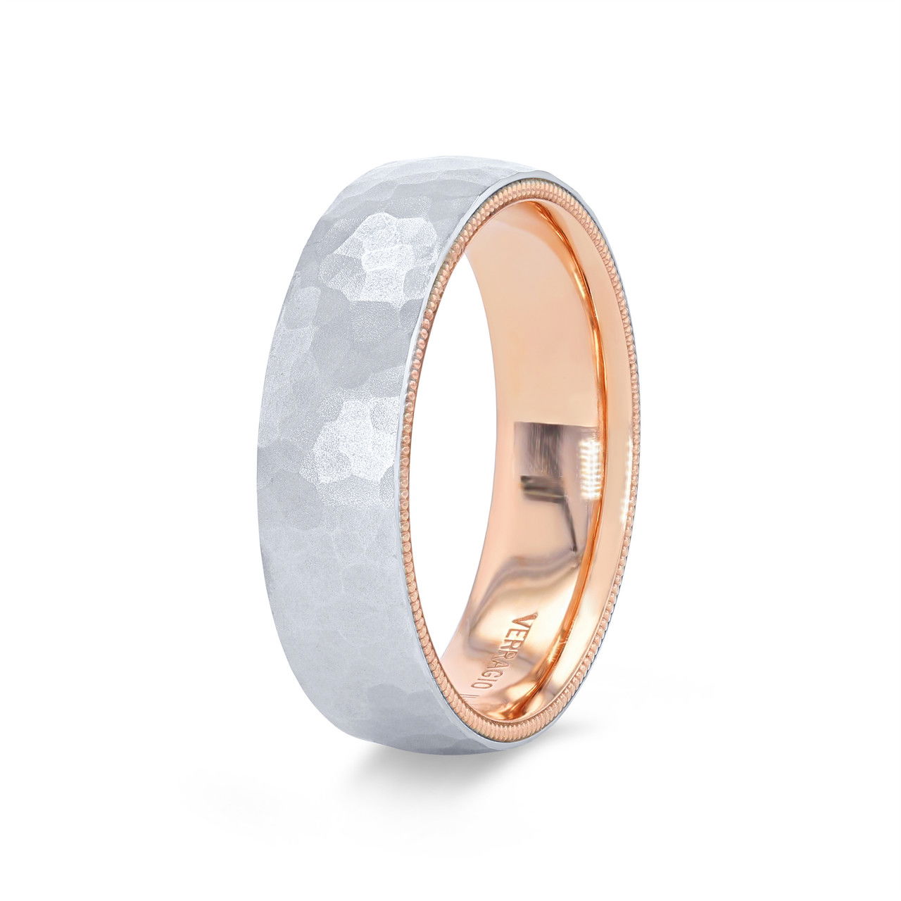 Verragio Two Tone Hammer Wedding Band 1