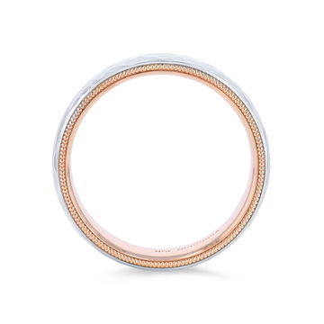 Verragio Two Tone Hammer Wedding Band In White Gold 14K