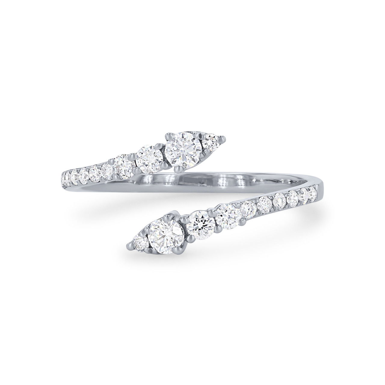 Diamond Accented Bypass Ring