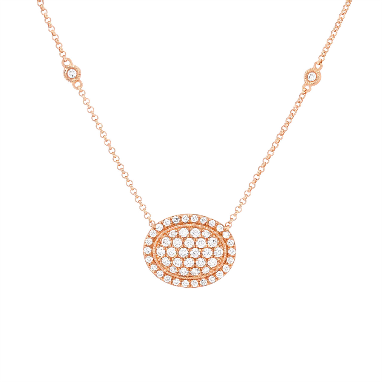 Pave Diamond Oval Pendant