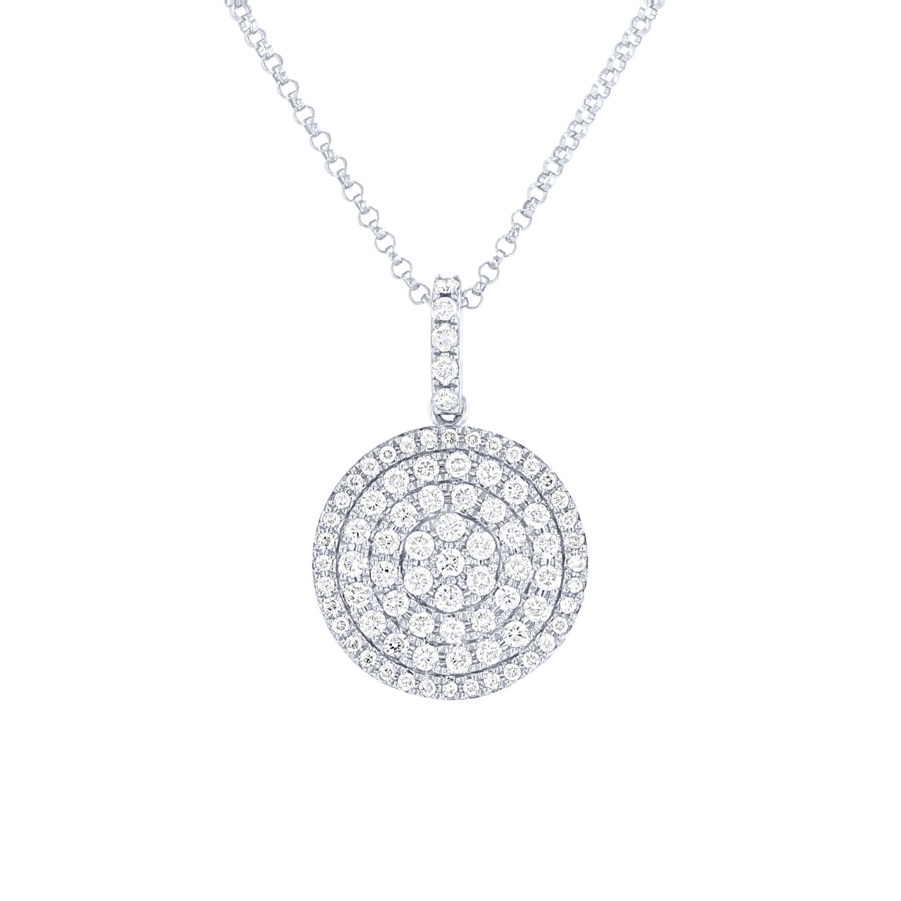 Pave Diamond Disc Pendant