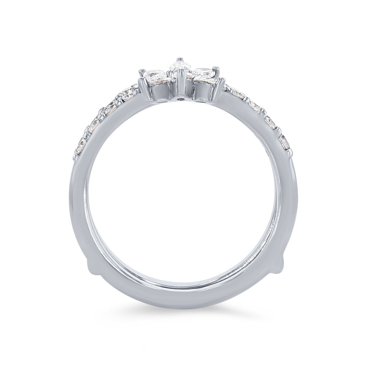 Open Pear and Round Diamond Ring Guard