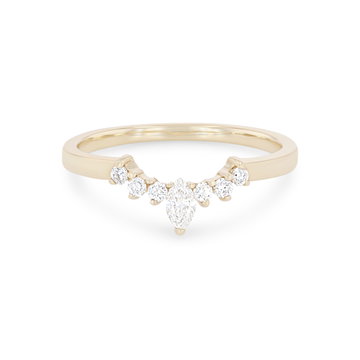 True Romance Contour Marquise and Round Diamond Wedding Band In Platinum