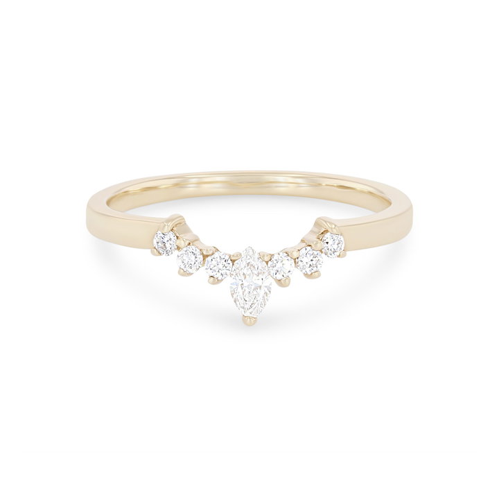 True Romance Contour Marquise and Round Diamond Wedding Band In Platinum